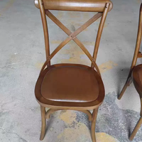 Chaise de salle à manger E-40 en bois massif avec dossier croisé, design moderne et antique, assise tressée, pour hôtel, restaurant, café