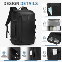 Sac à dos professionnel pour homme avec logo personnalisé, résistant à l'eau, grande capacité, pour ordinateur portable 16 pouces, extensible, pour les loisirs et les voyages