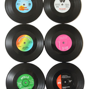 クリエイティブABSレトロビニールレコードCDコースターデスクトップ断熱滑り止めコーヒーコースター断熱パッド - Product Image 5