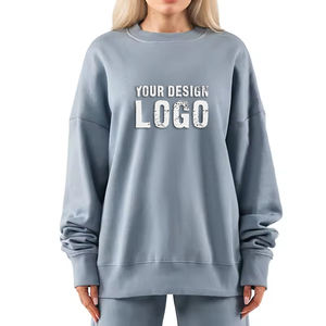 Sweat-shirt décontracté en coton pour femme, surdimensionné, personnalisé, épaules tombantes, fitness, sport, sweat-shirts à capuche pour femme - Product Image 3