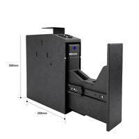 Coffre-fort pour arme à feu à 4 modes de déverrouillage : empreinte digitale, clavier, code, Bluetooth, accès rapide, antivol, glissière latérale, fixation murale, en acier, pour table de chevet