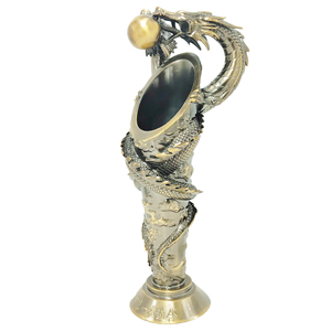 Trophée de récompense en métal de haute qualité, figurine chinoise de deux dragons jouant avec une perle, médaille, souvenir sportif, coupes - Product Image 2