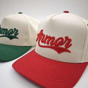 Casquette de baseball personnalisée à 5 panneaux bicolore avec logo brodé, style sportif urbain, avec impression en relief, en tissu courant - Product Image 6