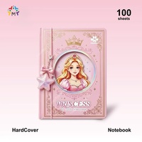 Carnet à couverture rigide, journal intime princesse tendance avec charme premium pour filles
