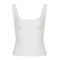 Soutien-gorge de sport blanc uni à col en V pour femme, style euro-américain, sans manches, débardeur tricoté respirant à séchage rapide