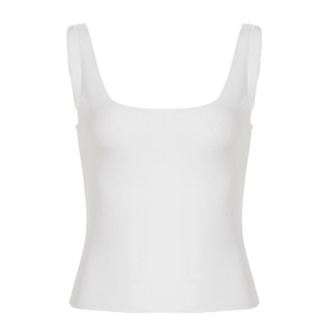 เสื้อชั้นในกีฬาผู้หญิงสไตล์ยุโรปอเมริกัน สีขาว แบบสั้น คอวี ผ้าถัก ระบายอากาศ แห้งเร็ว รับผลิตแบบ OEM - Product Image 6