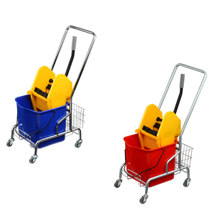 Chariot de nettoyage en plastique 25L avec cadre en acier inoxydable, seau à eau en plastique, roues et <span class=keywords><strong>essoreuse</strong></span> à serpillière - Product Image 5