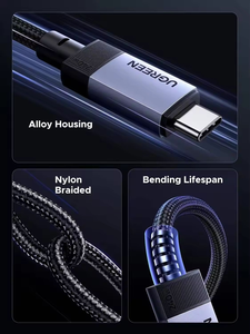 Câble USB-C en nylon 240W Gen2 10 Gbps USB 3.2 avec <span class=keywords><strong>sortie</strong></span> vidéo 4K 60Hz et charge rapide 6A pour <span class=keywords><strong>iPhone</strong></span> 16/15/<span class=keywords><strong>14</strong></span> <span class=keywords><strong>Pro</strong></span> <span class=keywords><strong>Max</strong></span> - Product Image 3