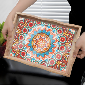 La <span class=keywords><strong>cucina</strong></span> e gli arredi per la casa di nuova concezione del 2024 sono decorati con fiori dipinti di diamanti e vassoi <span class=keywords><strong>in</strong></span> legno - Product Image 2