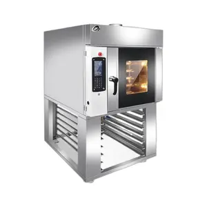 Buatan Cina kontrol PLC pembakar gas udara panas otomatis rak putar mesin pembuat roti panggang oven