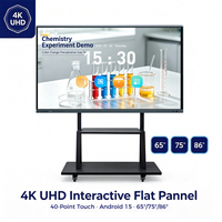 65 75 86 İnç 50 Temas Noktalı IR Dokunmatik İnteraktif Düz Panel Konferans Ofisi için 4k Akıllı Tahta Eğitim Okulu için