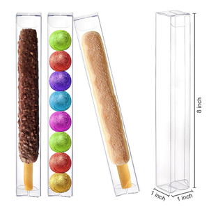 Cajas de plástico transparente de 1x1x8 pulgadas, 8 unidades, para dulces, recuerdos de fiesta, palitos de pretzel, bombas de cacao, Oreo cubiertos de <span class=keywords><strong>chocolate</strong></span> - Product Image 2