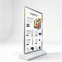 Support d'affichage publicitaire lumineux LED A5 rechargeable avec cadre en aluminium pour la vente au détail en intérieur