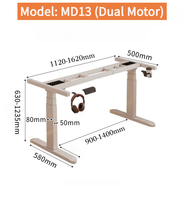 Base de station de travail en acier inoxydable réglable en hauteur Cadre de bureau électrique ergonomique convertible moderne