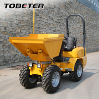 Dumper 1 tonne 4x4 Diesel, rotation hydraulique à 180 degrés, CE Euro 5, machine de construction robuste, dumper pour chantier et entrepôt