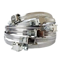 Collier de serrage réglable en acier inoxydable 201/304 pour conduit de sécheuse, à dégagement rapide, à vis sans fin, avec finition zincée