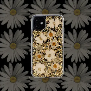 Groothandel Prijs Echte Bloem Gevallen Geperst Hars Real Gedroogde Bloem Epoxy Telefoon Case Voor Iphone 14 13 12 11 Pro max Se