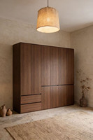 Armoire de rangement modulable avec portes miroir et éclairage LED pour espaces résidentiels et commerciaux