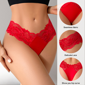 Slip Tanga in Pizzo Solido Traspirante da <span class=keywords><strong>Donna</strong></span>, T-Back Sexy Senza Cuciture per <span class=keywords><strong>Donna</strong></span> - Vendita all'Ingrosso - Product Image 2
