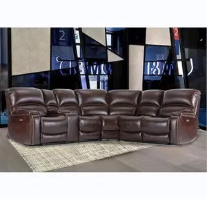 Desain Modern Sofa sudut Set Sofa bentuk L Sofa kulit ruang tamu