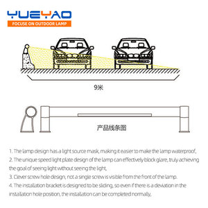 Lámpara de Barandilla de Puente de Vidrio y Aleación de Aluminio IP66 DC24V 108mm, Solución de Iluminación LED para Carreteras - Product Image 6