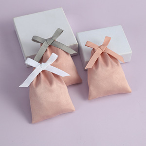 Suede Jewelry Bags <b>Drawstring</b> Velvet <b>Pouches</b> 8x10cm 15x20cm For Jewelry Storage Wedding Candy Gift Packaging - Product Image 3