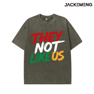 T-shirt Oversize in Cotone Lavato con Stampa 'They Not Like Us', Stile Streetwear Retrò, Maglietta Casual, Magazzino USA, Vendita all'Ingrosso - Product Image 6