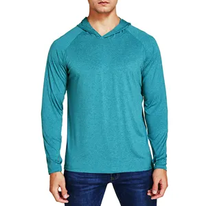 Custom Heather Teal Design Long Sleeve Surfing Suit Shirt Hoodies Sublimated Free Design Surf Mma Rash Guard