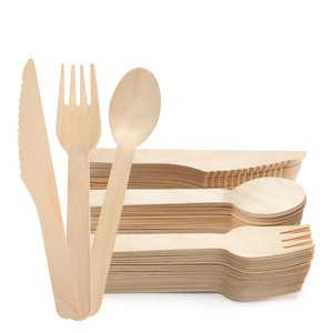 Ensemble de couverts en bois jetables écologiques naturels 2026 - Product Image 1