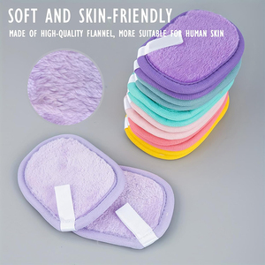 Bán Buôn Tái Sử Dụng Flannel Sợi Nhỏ Trang Điểm Remover <span class=keywords><strong>Pads</strong></span> Biểu Tượng Tùy Chỉnh In Tre Khăn Trên Khuôn Mặt Vải Cho Rửa Mặt - Product Image 4
