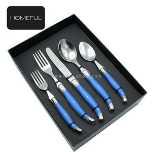 Ensemble de couteaux à steak <span class=keywords><strong>Laguiole</strong></span> en acier inoxydable écologique avec manche en ABS bleu-pour <span class=keywords><strong>vaisselle</strong></span> ou cadeaux - Product Image 4