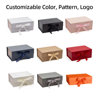 Boîte cadeau pliable personnalisée avec logo OEM et poignée en ruban - Emballage de luxe en carton rigide recyclable avec pelliculage mat - Vente en gros