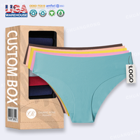 Culotte de sport invisible taille moyenne en soie glacée, sans couture, colorée, pour femme