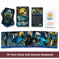 Vente en gros de cartes de tarot Azure Fantasy personnalisées, 78 cartes, divination spirituelle, papier écologique, impression couleur intégrale, boîte cadeau portable