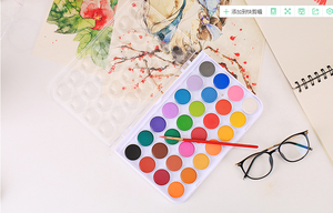 24 Farben Chinesisch Solid Aquarell Farbe Set Tragbare Zeichen pinsel Kunst Malerei Zubehör - Product Image 5