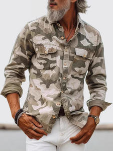 متوفر في المخزون دكتور. قميص ميسل 2025 للخريف بطباعة التمويه وياقة وأكمام طويلة وتصميم فضفاض متعدد الجيوب للعمل اليومي مقاوم للوبر - Product Image 6