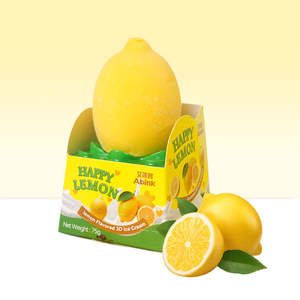 Venta al por mayor del fabricante OEM: Surtido de helados de frutas 3D (Mango/Fresa/Durazno/Limón/Uva) 75g/caja, postre <span class=keywords><strong>congelado</strong></span> - Product Image 1