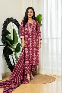 Pantalón Kurtis de 3 piezas más vendido, Dupatta, algodón pesado con trabajo hecho a mano, pantalones Kurtis paquistaníes para venta de exportación - Product Image 6