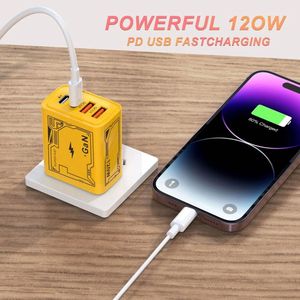 EU/US <b>Plug</b> GAN 120W Super Flash Charge Quick Charging 120W Travel <b>Adapter</b> Portable Smartphone Fast Charger <b>USB</b> Charger - Product Image 2
