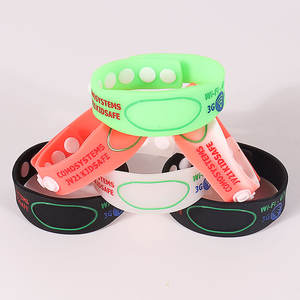 Braccialetti in silicone nfc viola arancione trasparente RFID regolabile a bottone elastico in gomma con logo oem debossed - Product Image 6