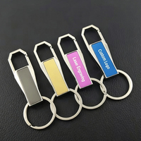 Porte-clés de voiture en alliage de zinc, mousqueton porte-clés vierge gravable au laser, porte-clés personnalisé avec logo, cadeau promotionnel d'entreprise