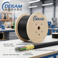 Kabel Serat Optik DEKAM 24Core ADSS G652D Tahan Cuaca PE untuk Jalur Transmisi Udara bagi Jaringan Broadband ISP