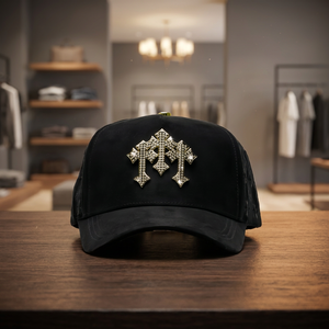 Casquette de baseball unisexe Barbas Hats de qualité supérieure en tissu éponge suédé, style sportif, avec broderie Dobby faite main, effet vieilli, 5 panneaux, visière incurvée et réglable - Product Image 3