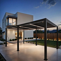Pergola bioclimatique moderne en aluminium avec capteur de pluie intelligent, auvent motorisé de luxe pour villa extérieure