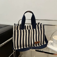 Sac fourre-tout en toile personnalisé avec logo, rayures colorées, en coton écologique, pour maman, infirmière, plage, ordinateur portable
