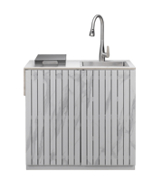 Ensemble de barbecue d'extérieur au gaz, design moderne intégré, 5 brûleurs en acier inoxydable