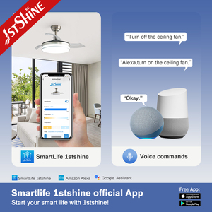 พัดลมเพดาน LED 1stshine ขนาด 36 นิ้ว ดีไซน์สวยงาม ไฟ LED 3 สี ปรับความสว่างได้ พัดลมเพดานแบบยืดหดได้ พร้อมระบบควบคุมอัจฉริยะ - Product Image 6