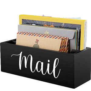 Caja de Almacenamiento de Madera Sheeraz International Mail, Caja Organizadora Multiusos para Documentos, para Uso en el Hogar y la Oficina - Product Image 1