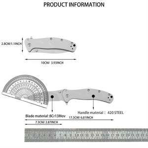 Mini cuchillo plegable de bolsillo para senderismo KS 1730, hoja 8Cr13Mov, mango de acero 420, EDC, herramientas de supervivencia para acampar al aire libre, caza y corte - Product Image 5