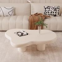 Table basse Cloud, style nordique, pour salon, petit appartement, table simple et moderne, crème, Wabi-Sabi, table basse noire